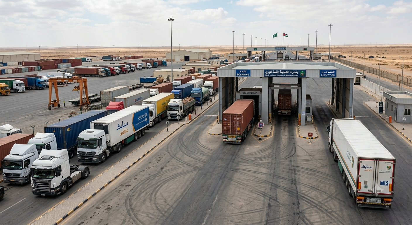 التخليص الجمركي في منفذ الحديثة | بين السعودية والأردن