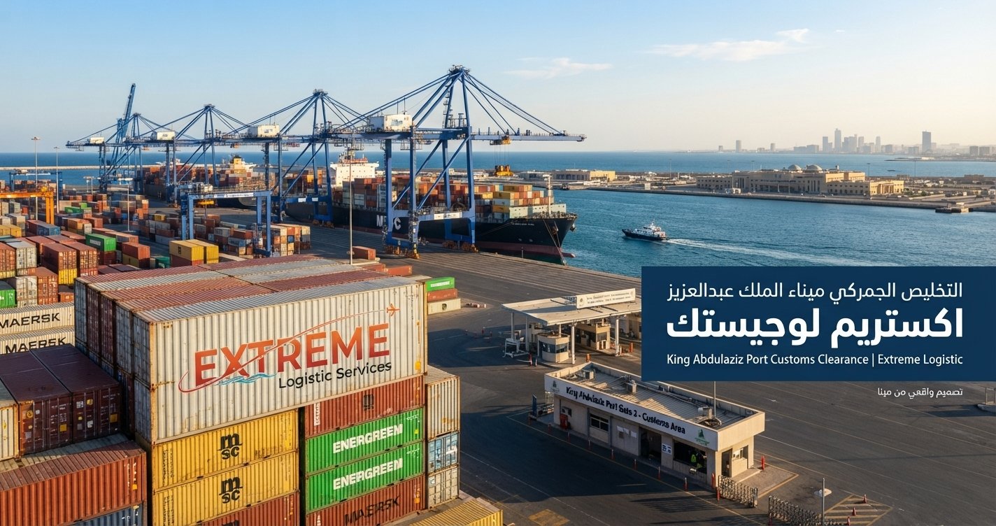 التخليص الجمركي ميناء الملك عبدالعزيز مع اكستريم لوجيستك، خدمات تخليص الشحنات البحرية ومتابعة المستندات والإجراءات الجمركية حتى الإفراج عن الشحنة.